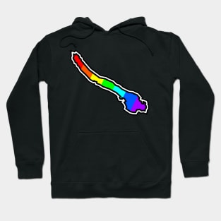 Galiano Island Silhouette in a Colourful Rainbow - Bright Colours - Galiano Island Hoodie